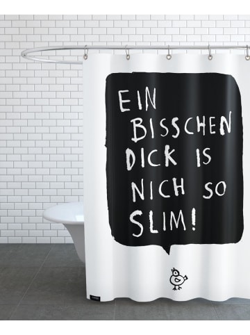 Juniqe Duschvorhang "Slim" in Schwarz & Weiß