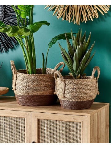Beliani 2-tlg Indoor Blumentopf PALADJU in Braun