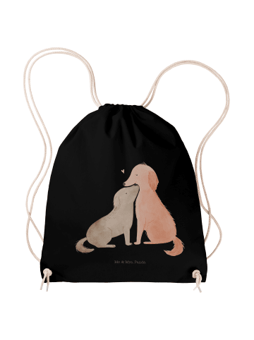 Mr. & Mrs. Panda Jutebeutel Hunde Liebe ohne Spruch in Schwarz