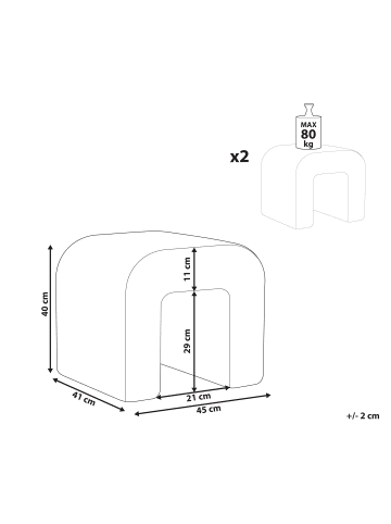 Beliani 2er-Set Beistelltisch MOZIA in Beige