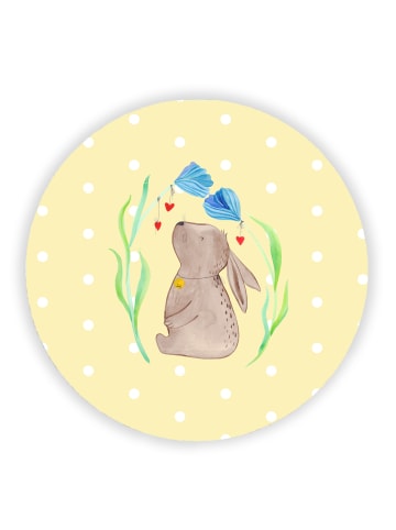 Mr. & Mrs. Panda Kühlschrankmagnet Hase Blume ohne Spruch in Gelb Pastell