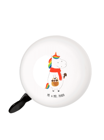 Mr. & Mrs. Panda Fahrradklingel Einhorn Pilz ohne Spruch in Weiß