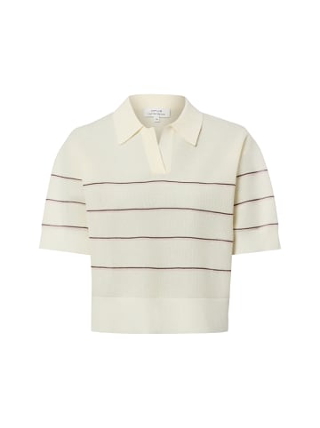 OPUS Kurzarm-Strickpullover in ecru rosa - 0001