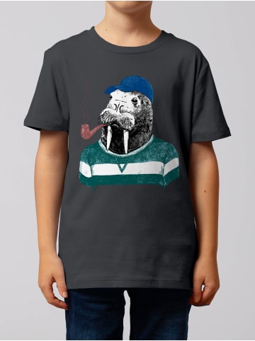 wat? Apparel T-Shirt Walross in Grau