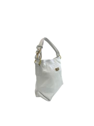 Baldinini Trend Weiß Rindsleder Clutch Tasche