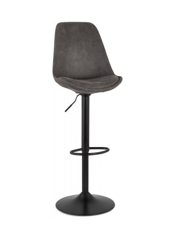 KADIMA DESIGN Verstellbarer Barhocker aus Mikrofaser | Industrial Design in Anthrazit