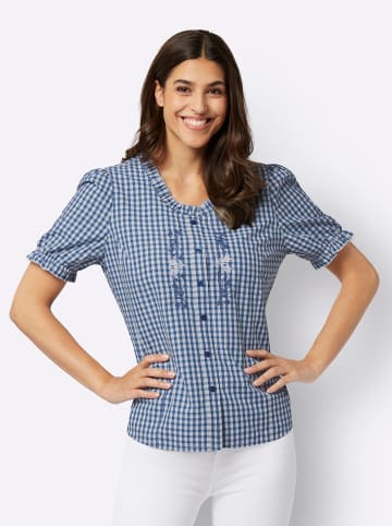 Sieh an! Karo-Bluse in jeansblau-weiß-kariert
