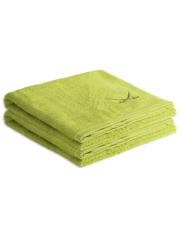 Sansibar 2er Duschtuch-Set „Frottier-Kollektion Classic“, 70x140 cm in Grün