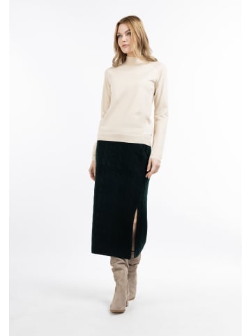 DreiMaster Vintage Damen Strick Midirock in Dunkelgrün