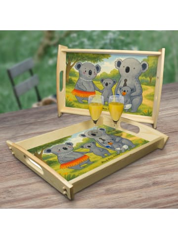 Mr. & Mrs. Panda Servierplatte Holz Koala Familie Design ohne Sp... in Weiß