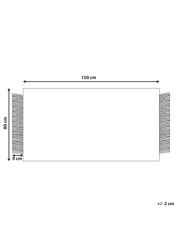 Beliani Kurzflor TATLISU in Grau/Weiß - (W) 80 x (H) 1 x (L) 150 cm
