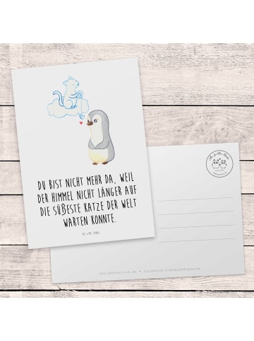 Mr. & Mrs. Panda Beileidskarte Trauer Katze mit Spruch in Weiß