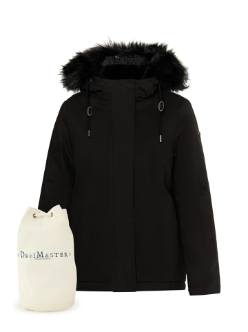 DreiMaster Vintage Winterjacke + Shopping Bag - Set in Schwarz