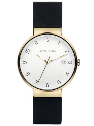 Jacob Jensen Herrenarmbanduhr Titan Quarz Goldfarben