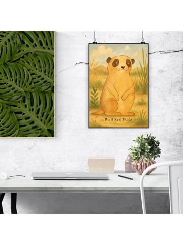 Mr. & Mrs. Panda Wandbild Erdmännchen Design ohne Spruch in Weiß