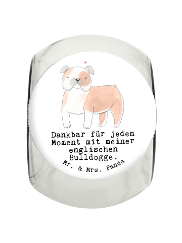 Mr. & Mrs. Panda Leckerli Glas Englische Bulldogge Moment mit Sp... in Weiß