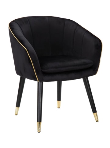 Mauro Ferretti Schwarzer Stoffsessel mit goldfarbenen Details, 62 x 58 x 78 cm