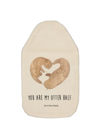 Mr. & Mrs. Panda Wärmflasche Otter Herz mit Spruch in Weiß
