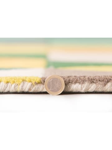 KADIMA DESIGN Luxus handgetufteter Wollteppich in Grün-Multi