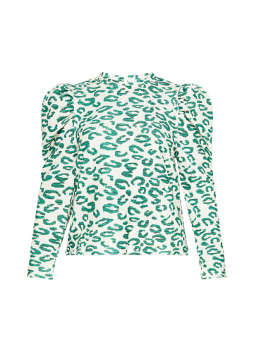 Usha Women Blouse in offwhite green