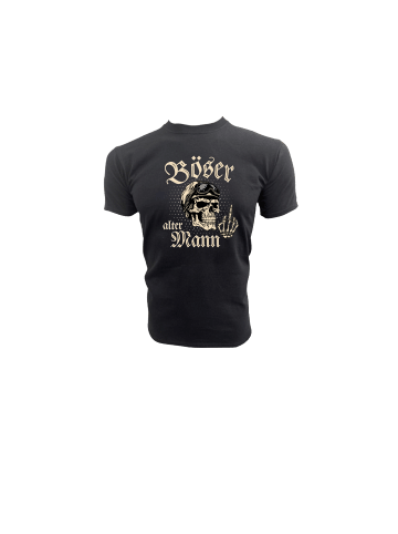 PAULGOS Herren T-Shirt, Böser alter Mann in Schwarz