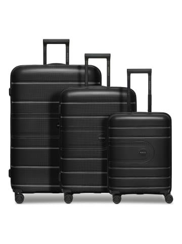 Redolz Essentials 11 4 Rollen Kofferset 3-teilig mit Dehnfalte in black