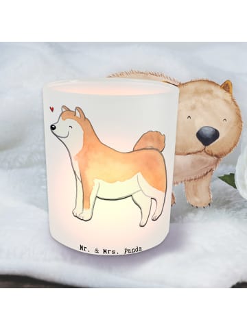 Mr. & Mrs. Panda glas kerzenhalter Akita Inu Moment ohne Spruch in Transparent