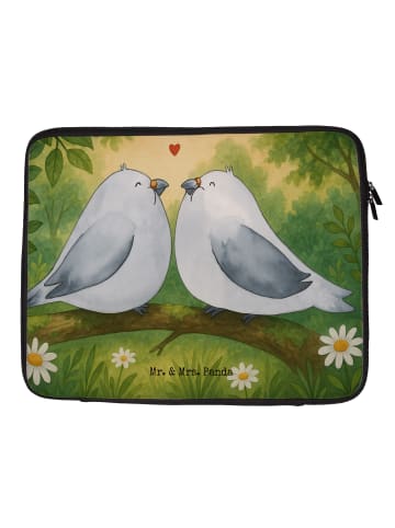 Mr. & Mrs. Panda Laptop Tasche Turteltauben Liebe Design ohne Sp... in Weiß