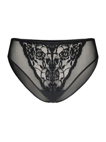 Teyli Mesh Slip mit floraler Spitze Glamour in schwarz