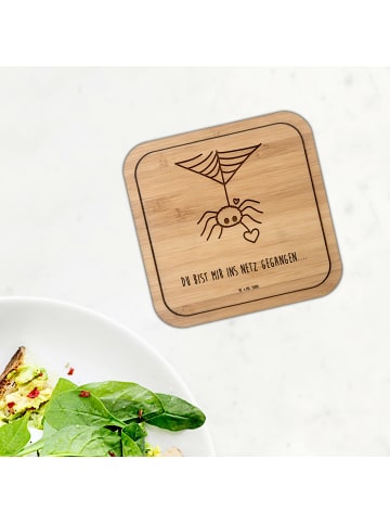 Mr. & Mrs. Panda Tischuntersetzer Spinne Agathe Liebe mit Spruch in Transparent