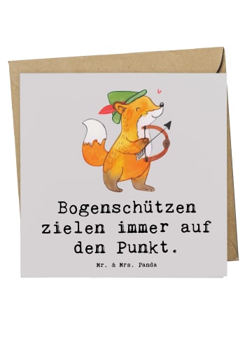 Mr. & Mrs. Panda Einladungskarte Bogenschützen Fokussierung mit ... in Grau Pastell