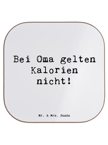 Mr. & Mrs. Panda Untersetzer Oma Kalorien mit Spruch in Weiß