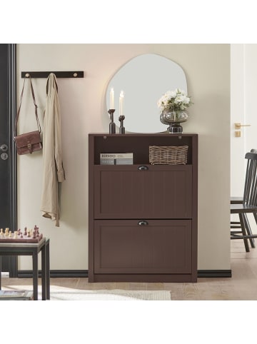 SoBuy Schuhkipper in Braun - (B)80 x (H)110 x (T)24cm