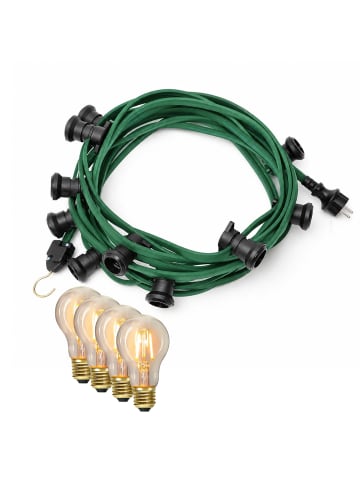 SPICELITE Garten Party Lichterkette Illu 5x LED Edison Filament 5m grün