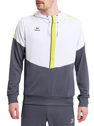 erima Herren Squad Kapuzensweat in weiss/slate grey/bio lime