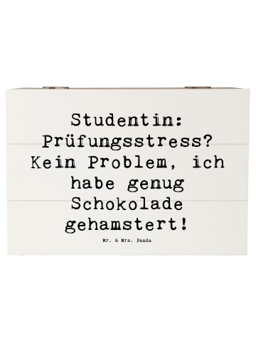 Mr. & Mrs. Panda Erinnerungskiste Spruch Studentin Schokoladenli... in Weiß
