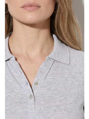 Ulla Popken Poloshirt in hellgrau mélange