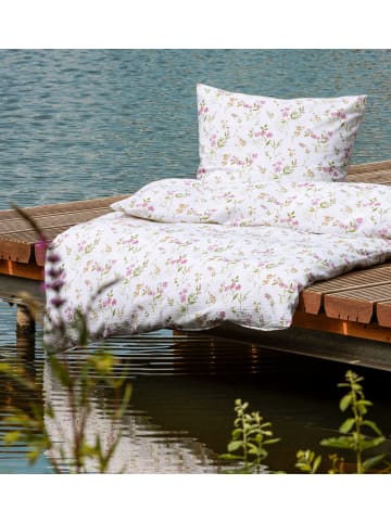 Janine Soft-Seersucker Sommer Bettwäsche - Blumen  in rosa