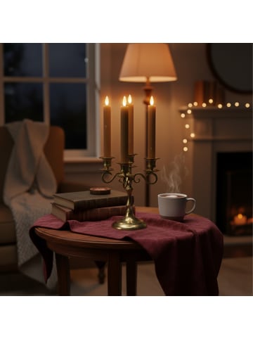 relaxdays 6 x LED Stabkerzen in Coffee