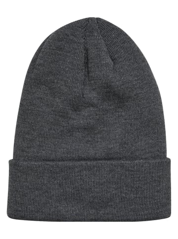 Urban Classics Urban Classics Unisex Synthetic Leatherpatch Long Beanie in charcoal