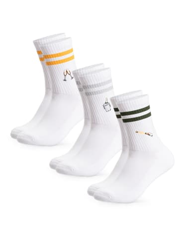 Occulto 3er Pack Motiv Tennissocken mit Streifen Summer in Sekt