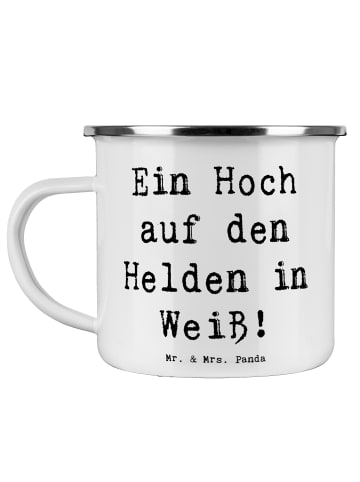 Mr. & Mrs. Panda Teetasse Spruch Arzt Held mit Spruch in Weiß
