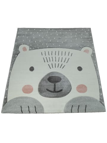 KADIMA DESIGN Kinderteppich Bärengesicht Kinderzimmer in Grau
