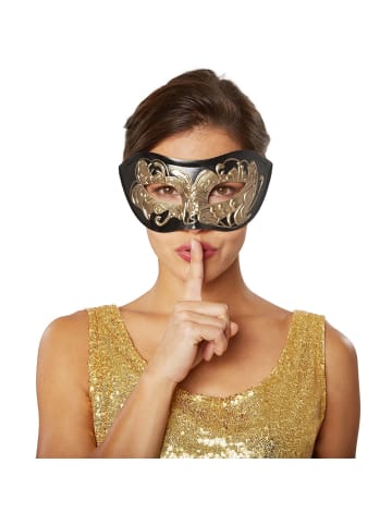 tectake Elegante Halbmaske in Einheitsgröße, schwarz