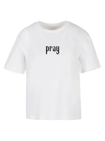 Mister Tee Mister Tee Damen Praying Hands Tee in white