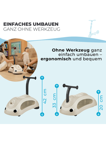 GLOBBER WALK N' ROLL 2in1 ECO Lauflernwagen, Rutschauto in kokos weiß