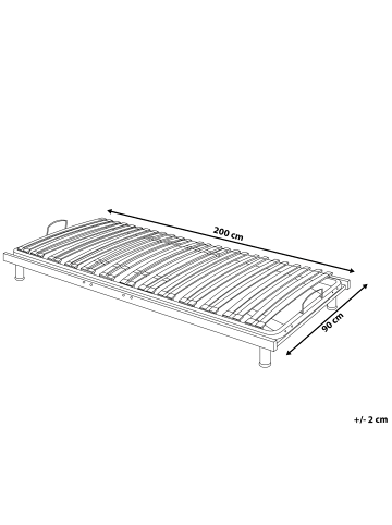 Beliani Manuell Verstellbarer Lattenrost RESPITE in Silber
