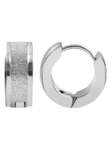 Adeliás Damen Ohrringe – Klappcreole aus Edelstahl in silber