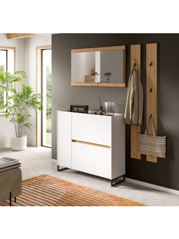 Inn.Furn Garderoben-Set weiß, Eiche Artisan 4-teilig 172 cm, Kombination mit Soft-Close
