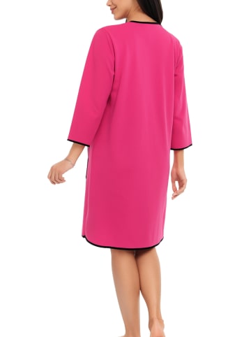Aquarti Aquarti Damen Bademantel mit Reißverschluss 3/4 Ärmel in pink